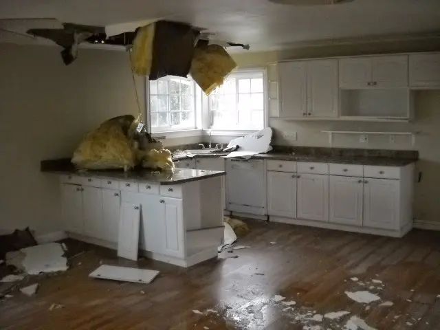 Ceiling water damage in a Maple Grove, MN home